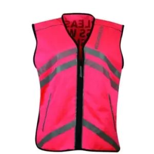 image of Weatherbeeta Childrens/Kids Please Pass Wide And Slow Reflective Vest (S) (Hi Vis Pink)