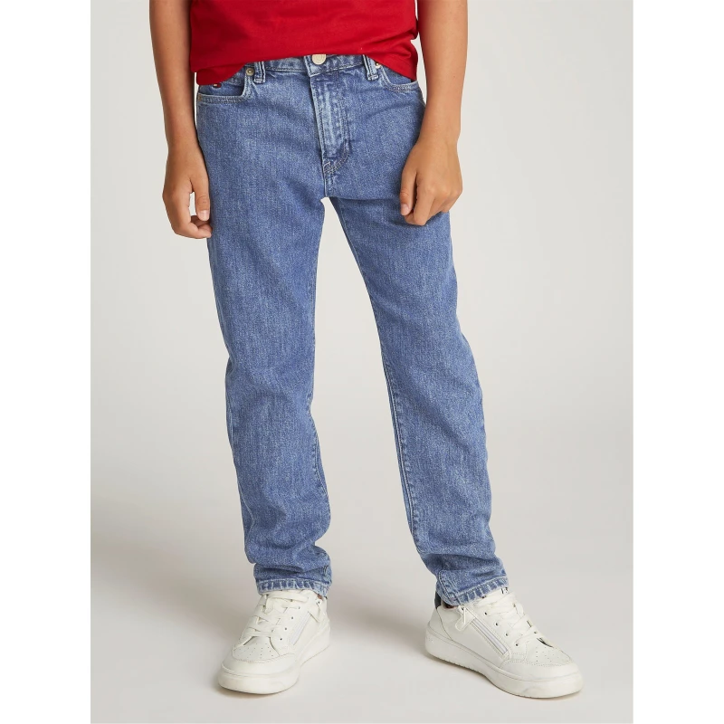 Image of Tommy Hilfiger Kids Modern Salt and Pepper Straight Leg Jeans Salt Ppr 1BJ male 8Y