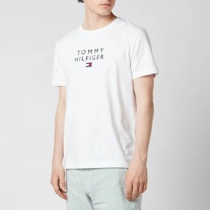 image of Tommy Hilfiger Mens Stacked Flag T-Shirt - White - L