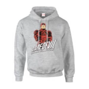 Marvel Comics Daredevil The Man Without Fear Mens Grey Pullover Hoodie - XXL - Grey