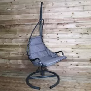 Image of 90cm dia. Grey Hanging Garden Egg Chair with Steel Frame Indoor or Outdoor