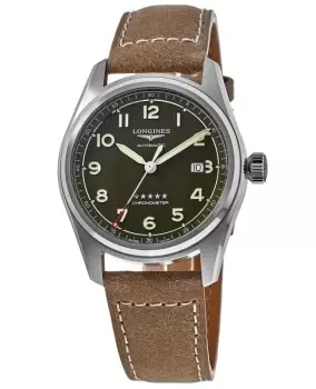 Longines Spirit Automatic Green Dial Leather Strap Mens Watch L3.811.4.03.2 L3.811.4.03.2