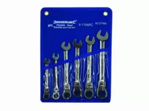 image of Silverline 277869 Flexible Head Ratchet Spanner Set 6pce 8 - 17mm