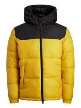 image of Jack & Jones Junior Boys Hooded Padded Coat - Spicy Mustard