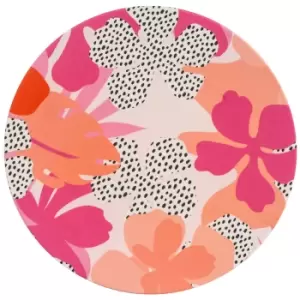 image of Navigate Summerhouse Tribal Fusion Bamboo Dinner Plate, Pink