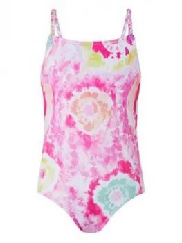 Monsoon Girls S.E.W. Tammy Tie Dye Swimsuit - Pink, Size Age: 3-4 Years, Women