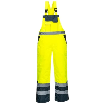 image of Portwest - S489YER4XL - sz 4XL Contrast Bib & Brace - Lined - Yellow