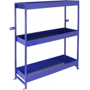 image of Monster Racking, Lightning Van Racking Metal Shelves Tool Storage Unit, 116.5cm x 115cm x 34.8cm - Blue