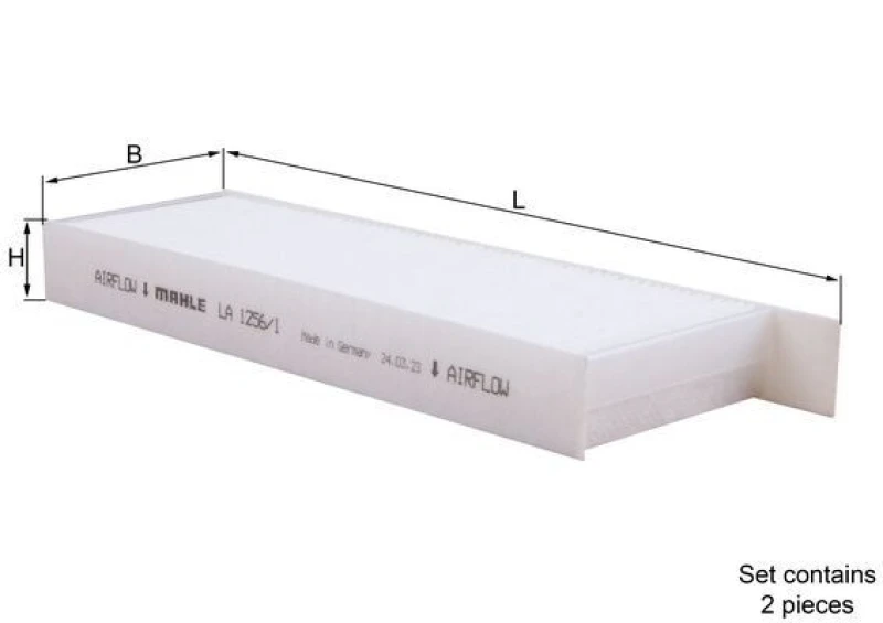 Image of Pollen filter MAHLE LA 1256/1/S