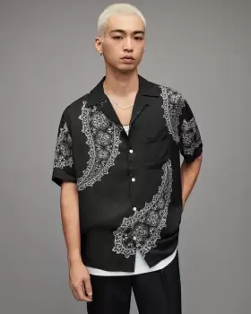 image of AllSaints Aaran Paisley Shirt