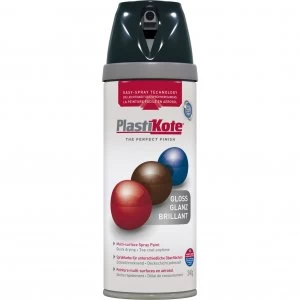 image of Plastikote Premium Gloss Aerosol Spray Paint Black 400ml