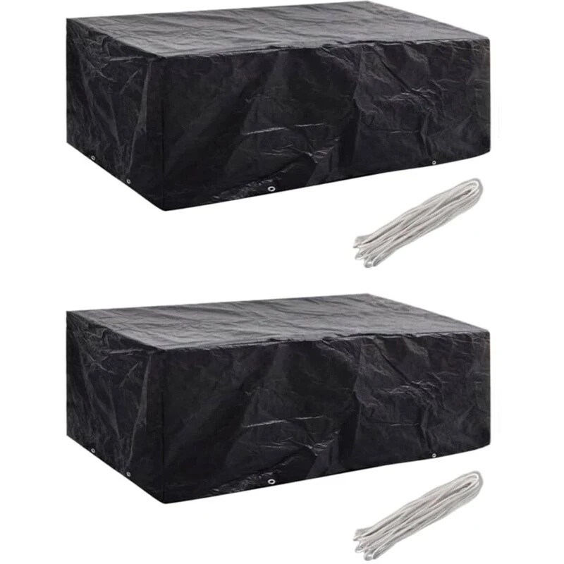 Image of vidaXL 2x Garden Patio Outdoor Backyard Protective Furniture Covers 8 Eyelets
