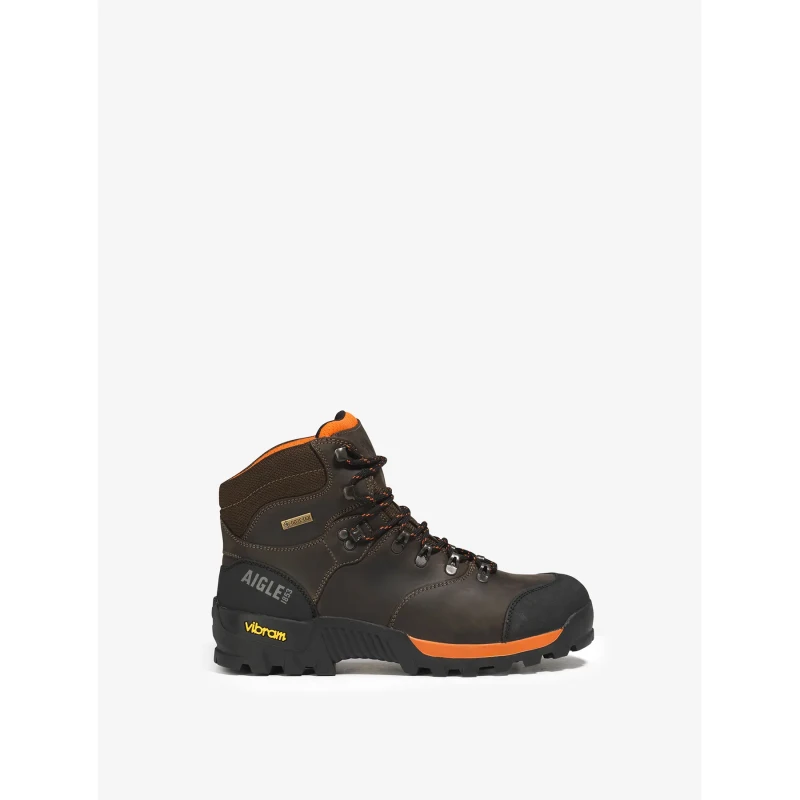 Image of Leather hiking shoes Aigle Altavio Marron Male 42
