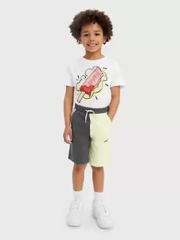 Image of Kids Colorblocked Jogger Shorts - Grey