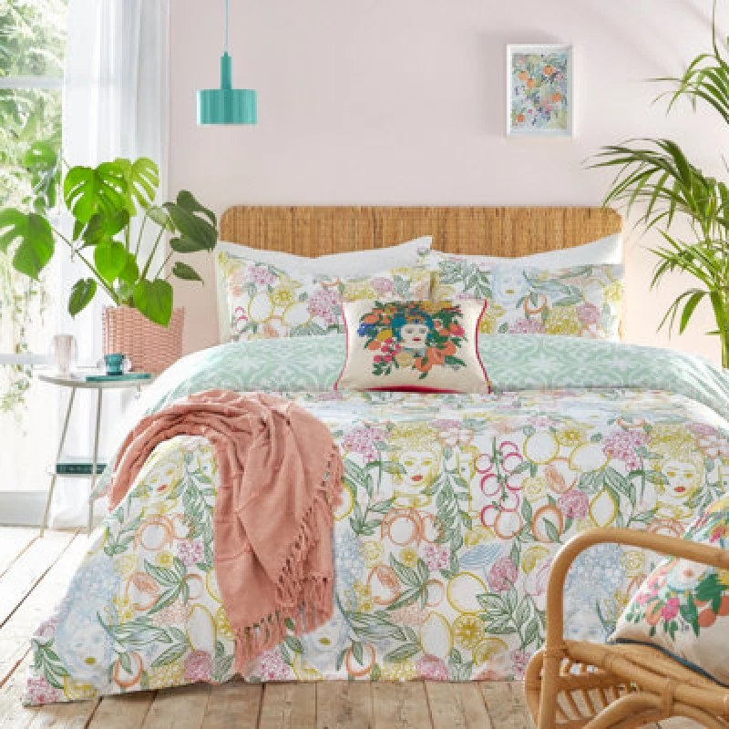 Image of furn. Furn Taormina Floral Double Duvet Cover Set Multi 5.02553E+12