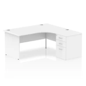 Image of Impulse 1600 Right Hand Panel End Workstation 600 Pedestal Bundle White