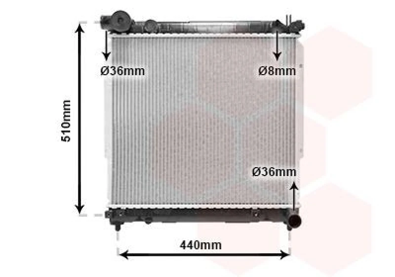 Image of VAN WEZEL Engine radiator VAN WEZEL 52002074