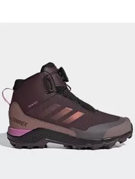 Image of adidas Terrex Mid Boa Rain.rdy Hiking Boots - Red, Size 1 Older