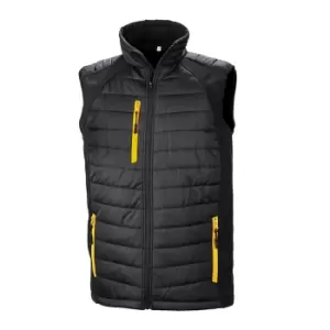 Image of Result Unisex Adult Compass Softshell Gilet (L) (Black/Yellow)