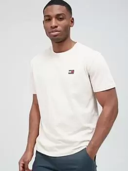 Image of Tommy Jeans Classic Tommy XS Badge T-Shirt - Beige , Beige Size M Men