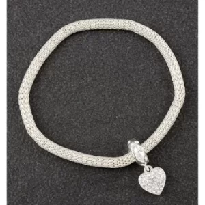 Image of Diamante Sparkle Silver Plated Heart Bracelet