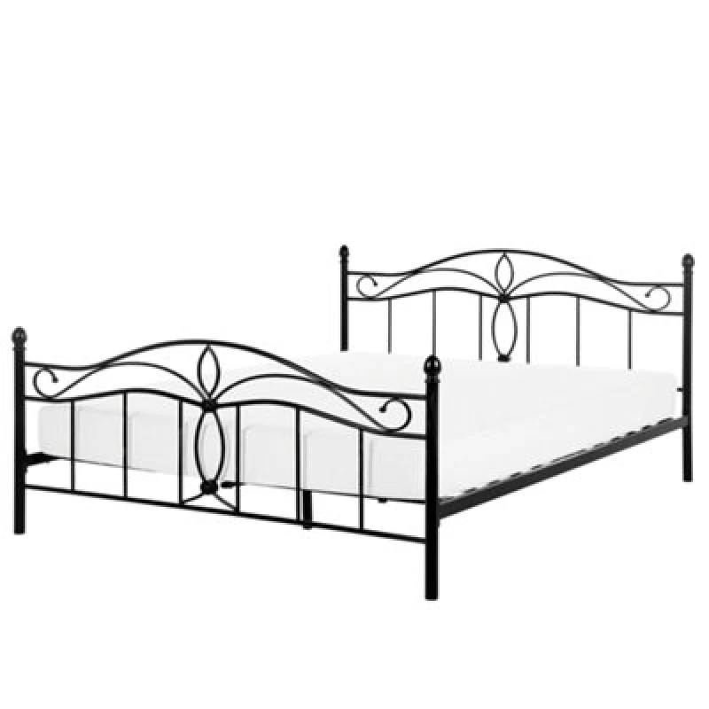 Image of Beliani Bed Metal Antlia 160 X 200 Cm (Eu King Size) Black