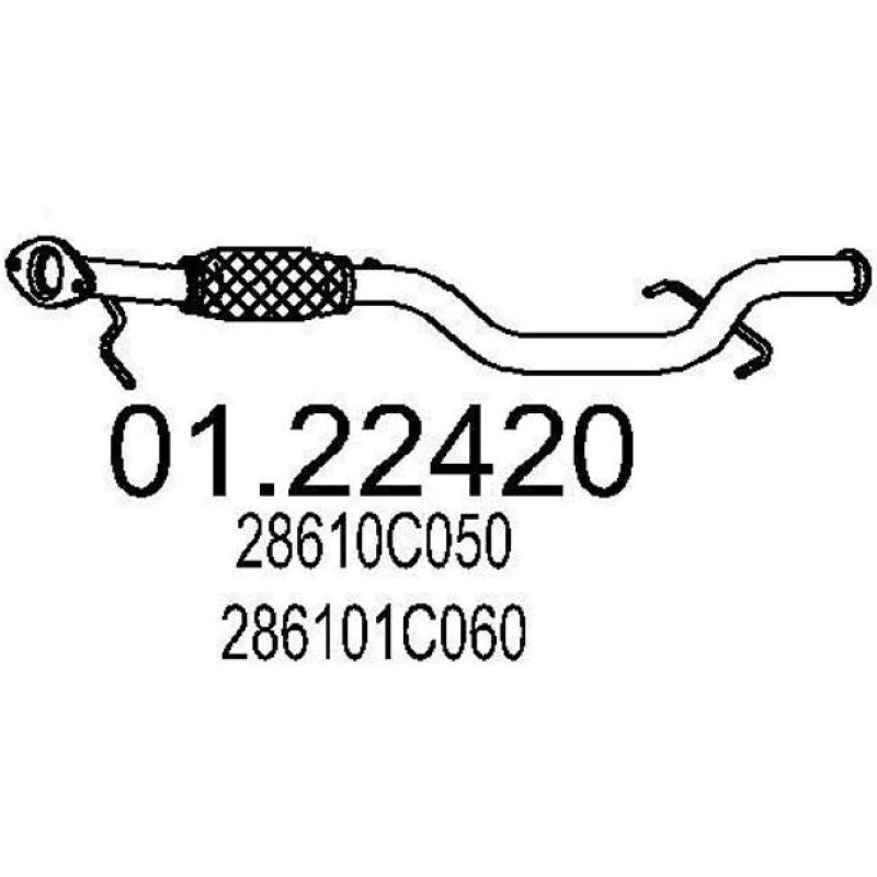 Image of MTS 01.22420 Exhaust Pipe Front, Length: 870mm Exhaust Pipe (17)