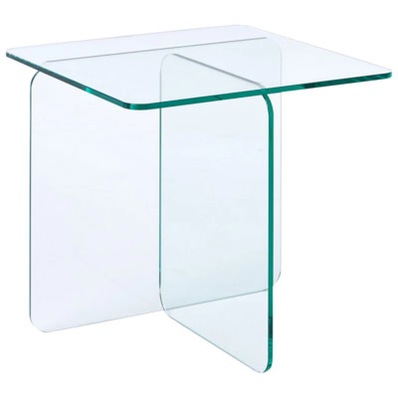 Image of Beliani Side Table Amisk Tempered Glass Transparent