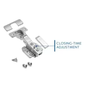 Image of GTV Soft Close Full Overlay 35mm Cabinet Door Hinge Closing Time Adjustment, Pac