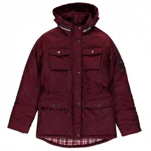 image of SoulCal Padded Parka Jacket Junior Girls - Burgundy