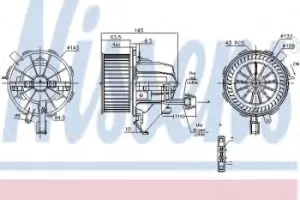 Image of Nissens Interior Cabin Blower Fan 87215