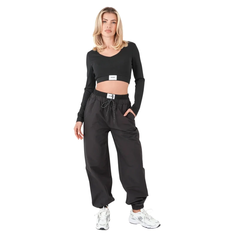 Image of Sixth June Womens nylon joggers with double waistband Sixth June Noir Female S