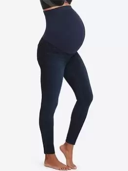 Image of Spanx Medium Control Mama Jean-ish Legging - Black, Indigo Size XL Women