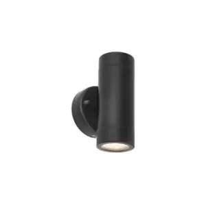 image of Saxby Palin - 2 Light Outdoor Wall Light Matt Black, Glass IP44, GU10