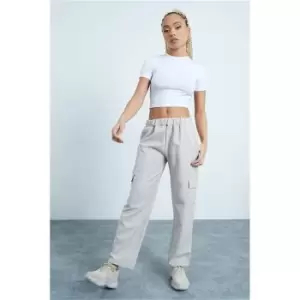 Image of I Saw It First Stone Woven Utility Straight Leg Joggers - Brown