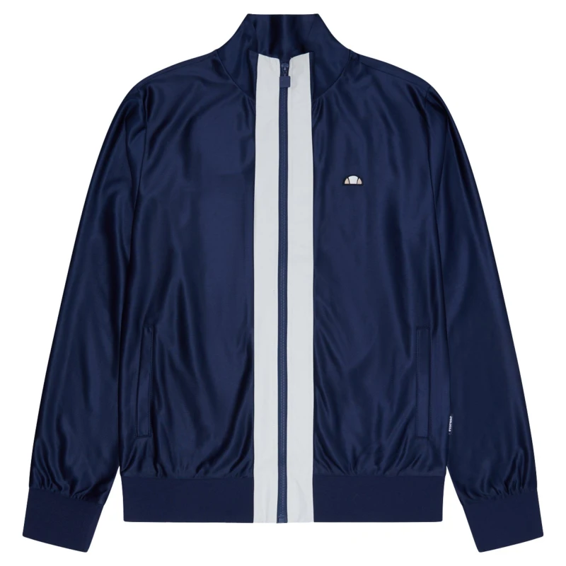 Image of Ellesse Mens Bi Tech Fleece Tracksuit Top Navy male Small