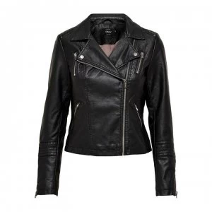 Image of Only biker jacket in Faux Leather - Black