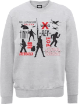 Image of Star Wars The Last Jedi Rebels Mens Grey Sweatshirt - L - Grey