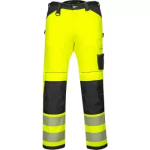 Image of Portwest PW34 Hi Vis Work Trousers Yellow / Black 28" 29"