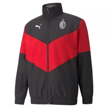 Image of Puma AC Milan Pre Match Jacket 2021 2022 Mens - Black/Red
