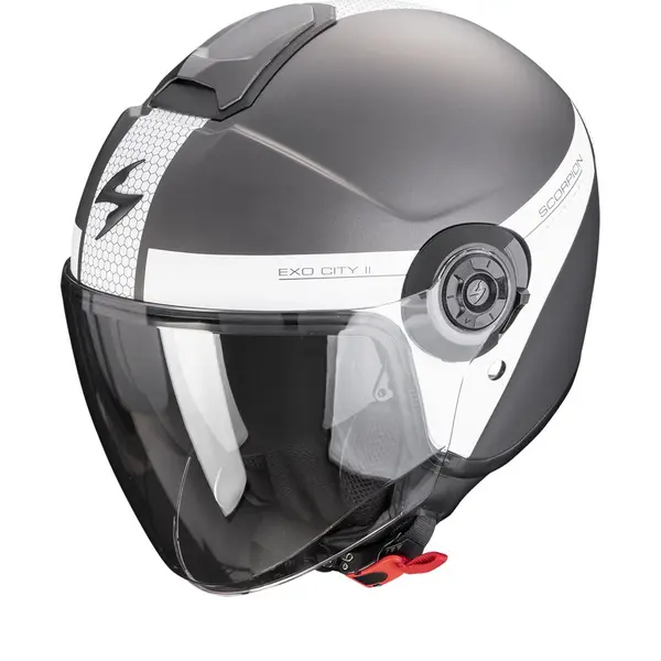 image of Scorpion Exo-City II Short Matt Silver-White Jet Helmet 2XL