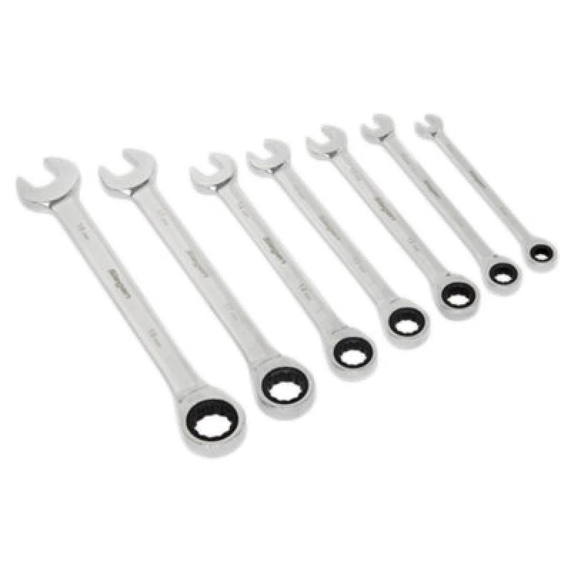 Image of Sealey S01142 Siegen Combination Ratchet Spanner Set with Tool Tray 7pc - Sealey SEAL_S01142