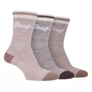 image of Jeep 3 Pack Performance Boot Socks Ladies - Brown