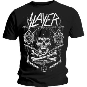 Image of Slayer - Skull & Bones Revised Unisex Large T-Shirt - Black