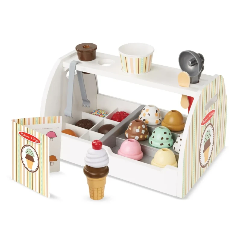 Image of Melissa & Doug Scoop & Serve Ice Cream Counter Play Set - Ages 3+