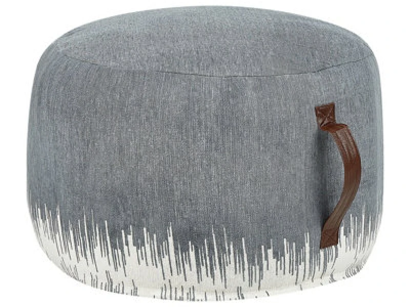 Image of Beliani Pouffe Kawai Cotton Grey