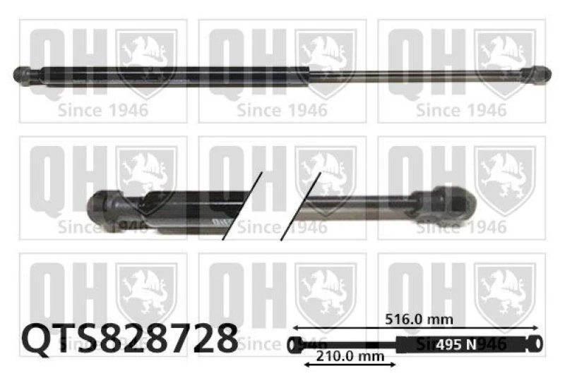 Image of QUINTON HAZELL Tailgate strut QUINTON HAZELL QTS828728