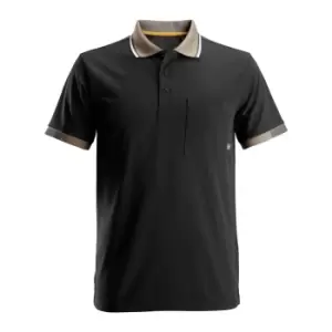 Image of Snickers Mens AllroundWork 37.5 Tech Short Sleeve Polo Shirt (L) (Black)