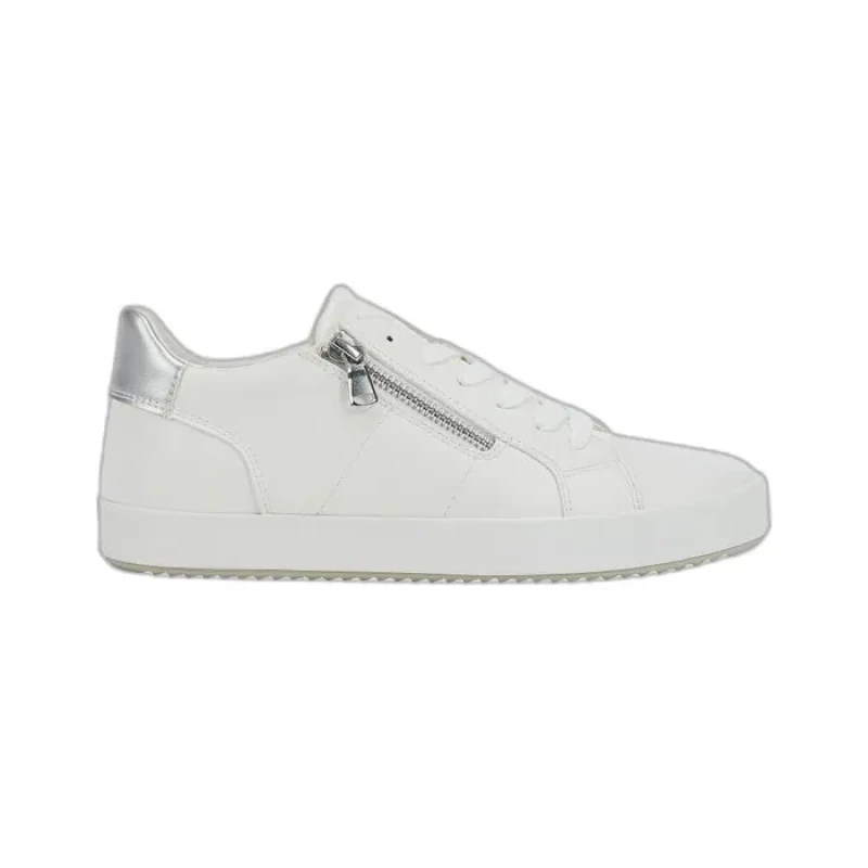 Image of Geox Blomiee Breathable Zipped Trainers White Women 36 (3.5);38 (5);39 (5.5 to 6);40 (6.5)