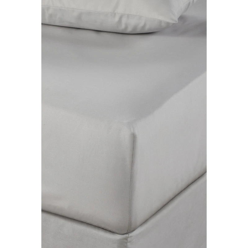 Image of Homelife Non Iron Plain Dyed Deep Fitted Sheet - Silver Silver Double
